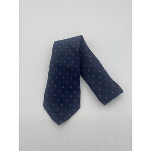 Christian Dior Tie Classic Men Tie Silk Geometric Pattern Blue